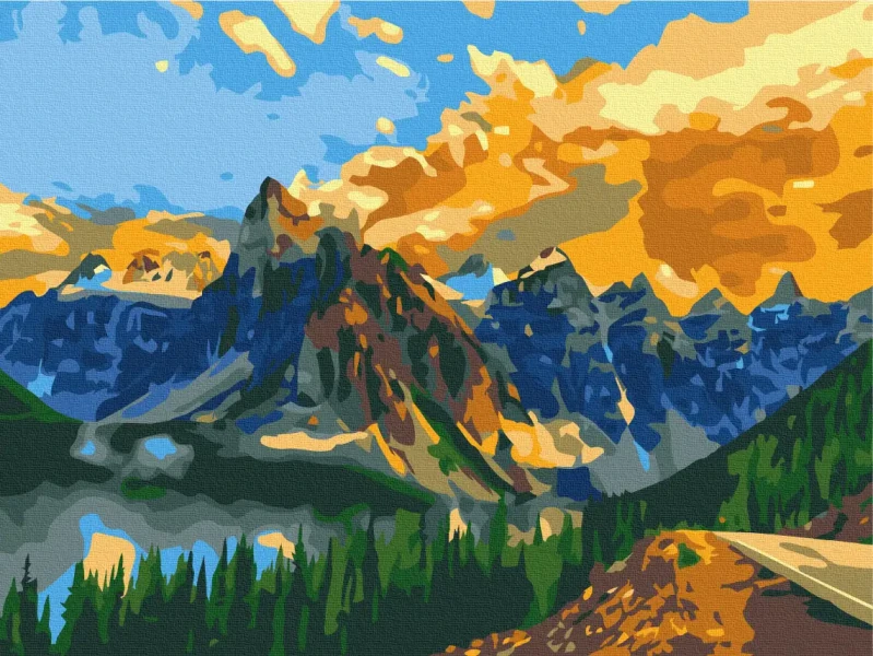 Картина по номерам Горный пейзаж Brushme 30x40