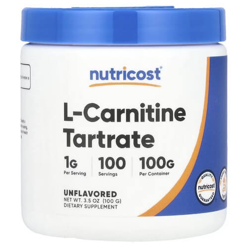 L-карнітину тартрат Nutricost (L-Carnitine Tartrate) 100 г