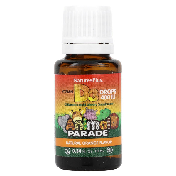 Вітамін Д3 у краплях Nature's Plus (Vitamin D3 drops) 400 МО 10 мл з апельсиновим смаком