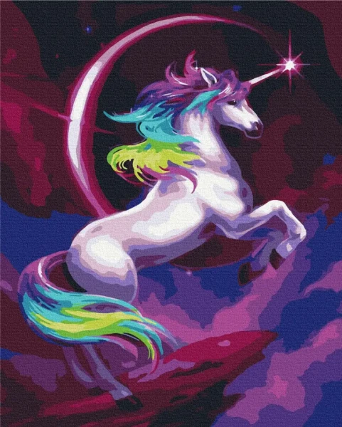 Премиум картина по номерам Сказочный радужный единорог Brushme 40x50