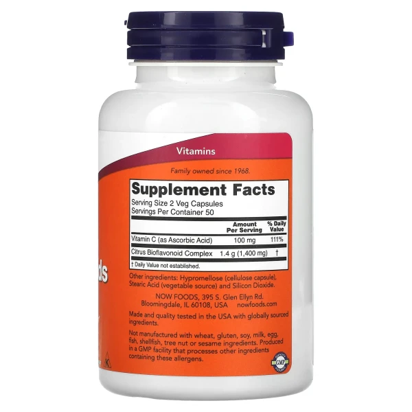 Цитрусові біофлавоноїди Now Foods (Citrus Bioflavonoids) 700 мг 100 капсул