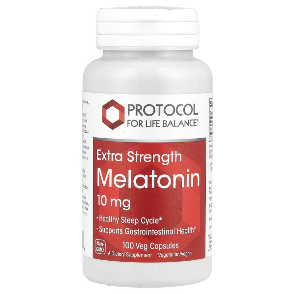 Мелатонин Protocol for Life Balance (Melatonin) повышенная сила 10 мг 100 растительных капсул