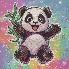 Алмазна мозаїка Щаслива панда 25x25 Brushme