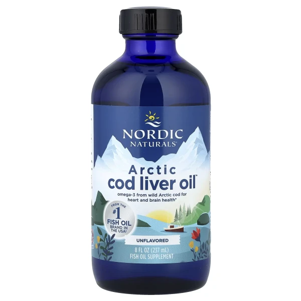 Nordic Naturals, Arctic Cod Liver Oil™, жир печінки арктичної тріски, без ароматизаторів, 237 мл