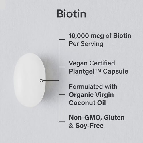 Биотин 10,000 мкг Sports Research (Biotin Max Strength) 120 жидких капсул