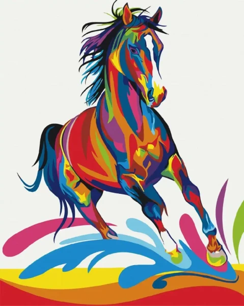Картина за номерами Райдужний кінь  Brushme 40x50