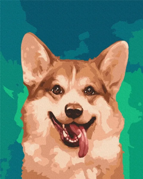 Преміум картина за номерами Коргі в фарбах Brushme 40x50