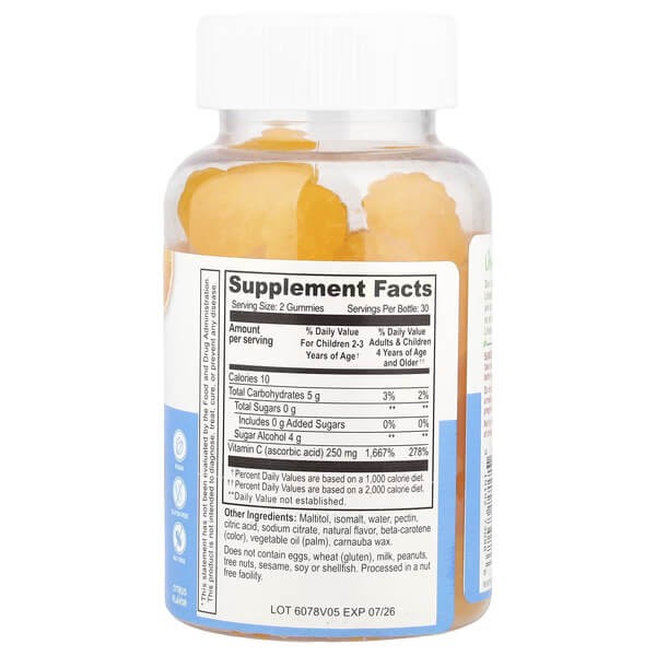 Вітамін С 250 мг Lifeable (Kids Vitamin C Sugar Free) 60 жувальних цукерок