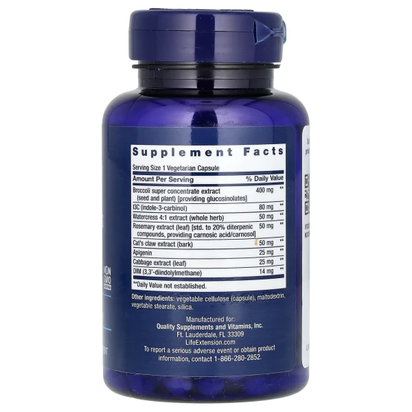 Гормональная поддержка Life Extension (Triple Action Cruciferous Vegetable Extract) 60 капсул