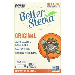 Стевія Now Foods (Original Better Stevia) 100 пакетиків