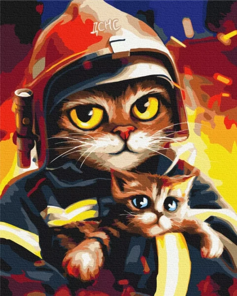Картина за номерами Котик ДСНС ©Маріанна Пащук 40x50 Brushme