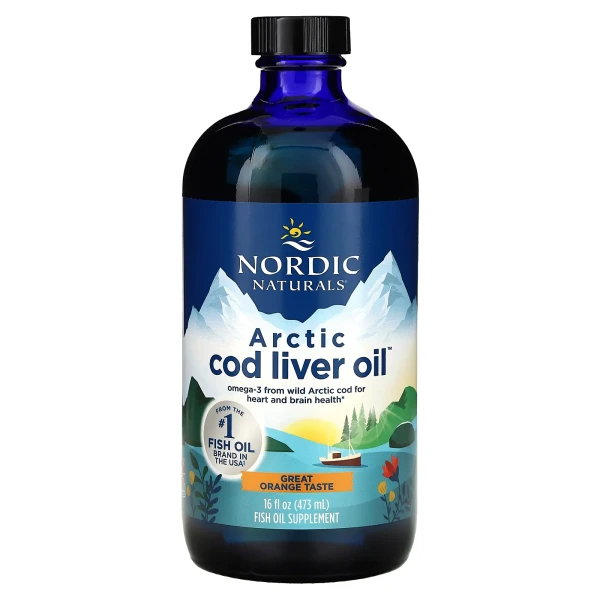 Жир печени арктической трески Nordic Naturals (Arctic Cod Liver Oil) 1060 мг 473 мл со вкусом апельсина