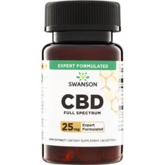 CBD повного спектру 25 мг Swanson (CBD Full Spectrum) 60 рослинних капсул
