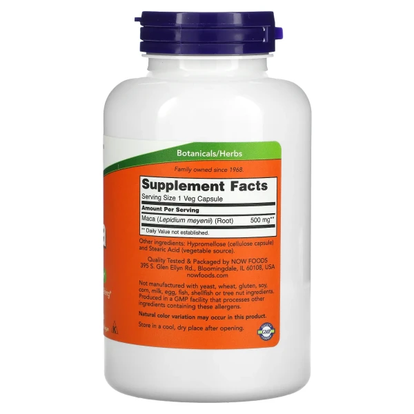 Мака перуанська NOW Foods (Maca) 500 мг 250 вегетаріанських капсул