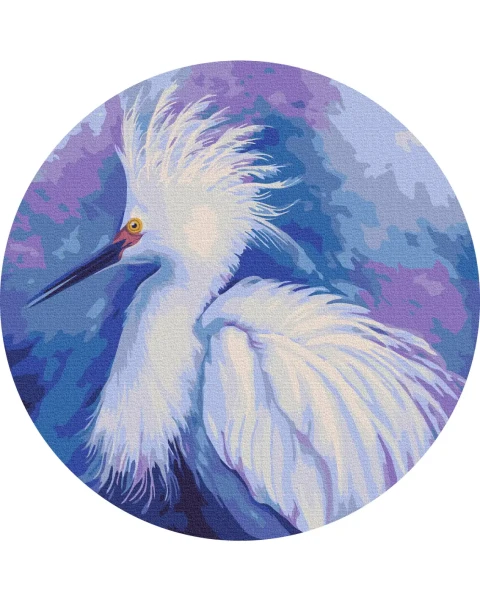 Картина за номерами кругла Чапля © Anna Steshenko Brushme 30 см
