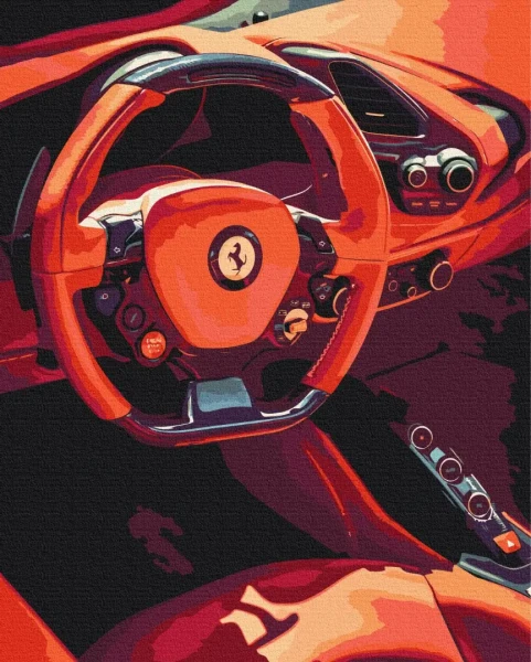 Картина за номерами За кермом Ferrari  Brushme 48x60