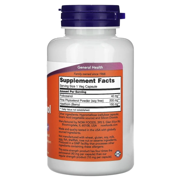 Экстрасильный поликозанол Now Foods (Extra Strenght Policosanol) 90 капсул