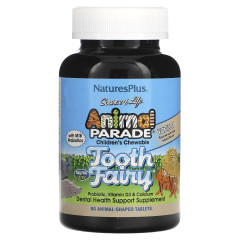 Пробіотики для дітей Nature's Plus (Tooth Fairy Probiotic Animal Parade) 90 жувальних таблеток зі смаком ванілі