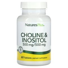 Холін та інозитол Nature's Plus (Choline&amp;Inositol) 500/500 мг 60 таблеток