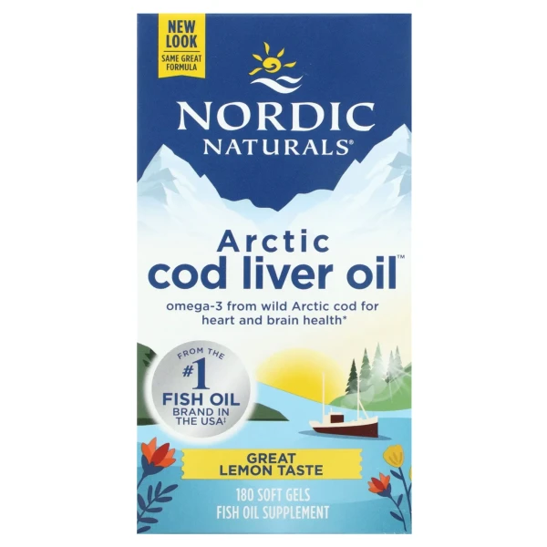 Жир із печінки тріски Nordic Naturals (Arctic Cod Liver Oil) 180 капсул зі смаком лимона