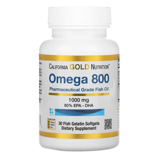 Омега-3 1000 мг Калифорния Gold Nutrition (Omega 800 80% EPA/DHA) 30 капсул