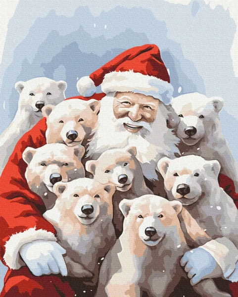 Картина за номерами Друзі Санти  Brushme 48x60