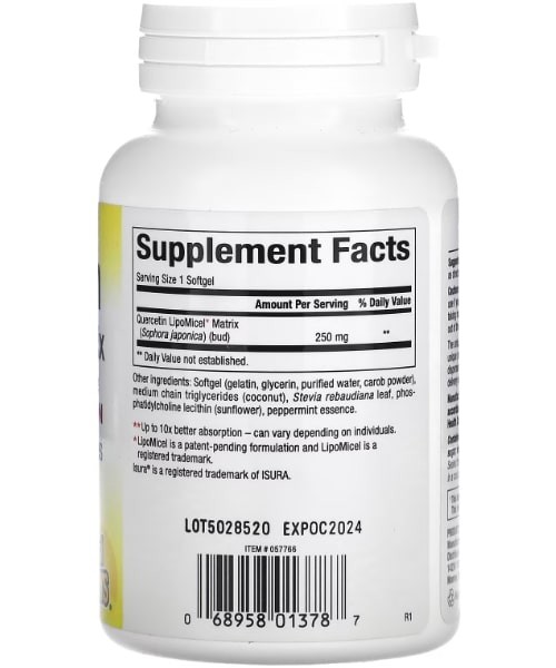Кверцетин LipoMicel Matrix Natural Factors (Quercetin LipoMicel Matrix) 60 рідких капсул