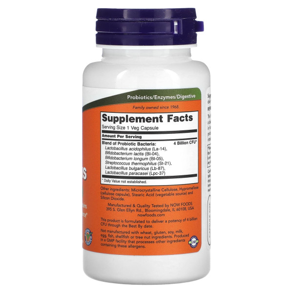 Пробіотик ацидофілус NOW Foods (4x6 Acidophilus) 120 вегетаріанських капсул