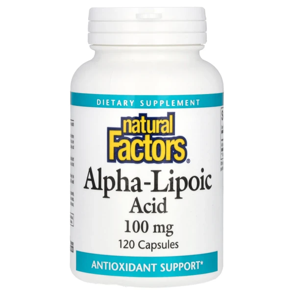 Natural Factors, Альфа-ліпоєва кислота, 100 мг, 120 капсул