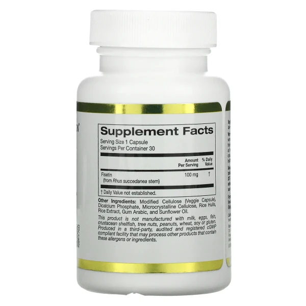 Физетин с Novusetin California Gold Nutrition (Fisetin with Novusetin) 100 мг 30 капсул