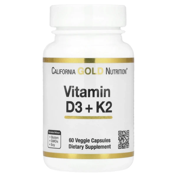 Вітаміни Д3 та К2 (Vitamin D3+K2) 5000 МО/120 мкг 60 капсул