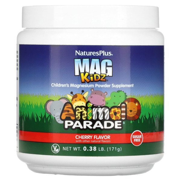 Магній для дітей Nature's Plus (Children's Magnesium Animal Parade) 100 мг 171 г порошку смак вишні