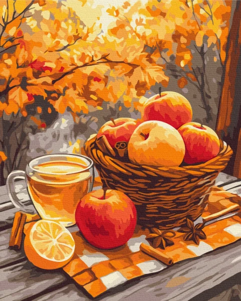 Картина за номерами Яблука з корицею 40x50 Brushme