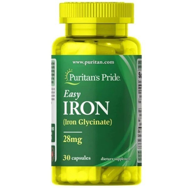 Железо Easy Iron Puritan's Pride (Glycinate) 28 мг 30 гелевых капсул