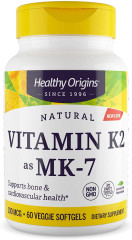 Вітамін K2 в формі MK7, Vitamin K2 as MK7, Healthy Origins, 100 мкг, 60 кап.