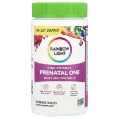 Вітаміни для вагітних, Prenatal One, Rainbow Light, щоденний мультивітамінний комплекс, високої ефективності, 150 веганських таблеток