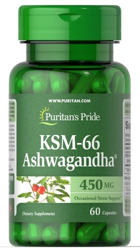 Ашвагандха KSM-66 450 мг Puritan's Pride (Ashwagandha KSM-66) 60 капсул