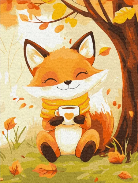 Картина за номерами Лисеня з какао  Brushme 30x40