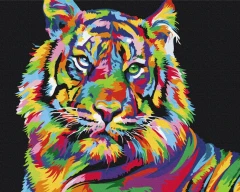 Преміум картина за номерами Тигр поп-арт Brushme 40x50