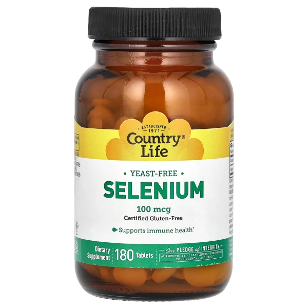 Селен бездрожжевий Country Life (Selenium yeast free) 100 мкг 180 таблеток