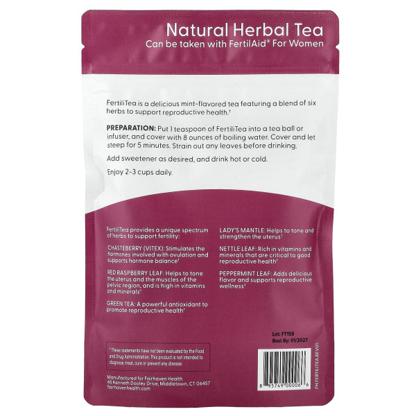 Чай для зачаття Fairhaven Health (Fertili Tea) 85 г зі смаком м'яти
