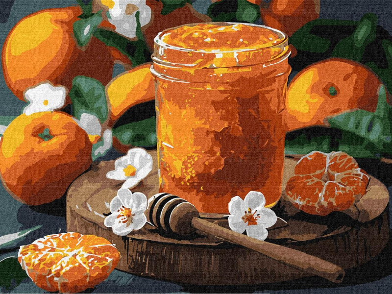 Картина за номерами Натюрморт Мандаринове кюлі 30x40 см Ideyka