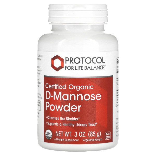 D-манноза, D-Mannose, Protocol for Life Balance, сертифікований органічний порошок, 85 г