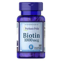 Біотин 1000 мкг Puritan's Pride (Biotin) 100 таблеток