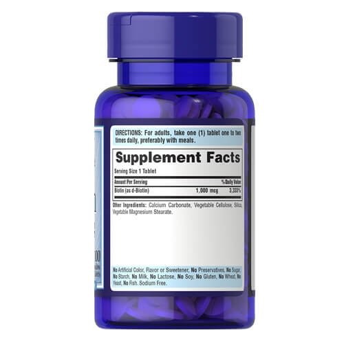 Биотин 1000 мкг Puritan's Pride (Biotin) 100 таблеток