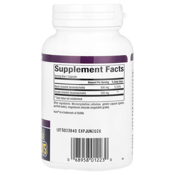 Ніацин без почервоніння 500 мг Natural Factors (Niacin No Flush) 90 капсул