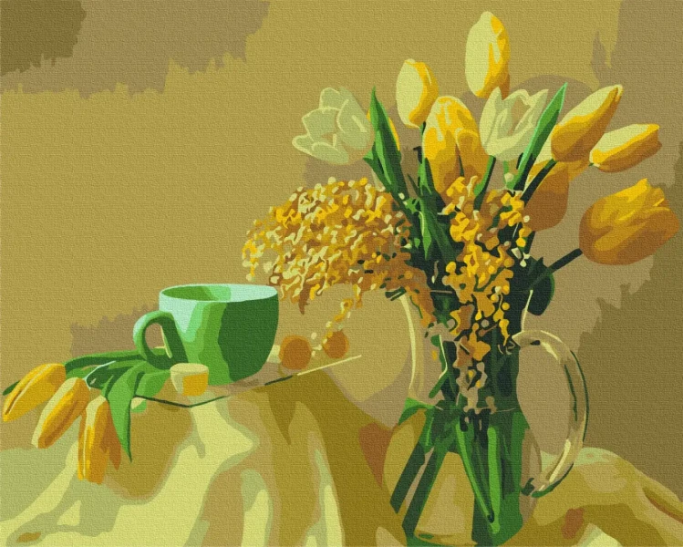 Картина за номерами Жовті тюльпани  Brushme 48x60