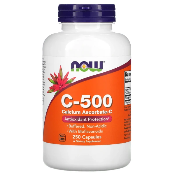 Вітамін С-500 NOW Foods (C-500) з аскорбатом кальцію 250 капсул