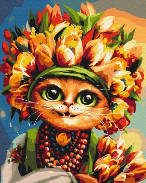 Премиум картина по номерам Весенняя кошка ©Марианна Пащук Brushme 40x50