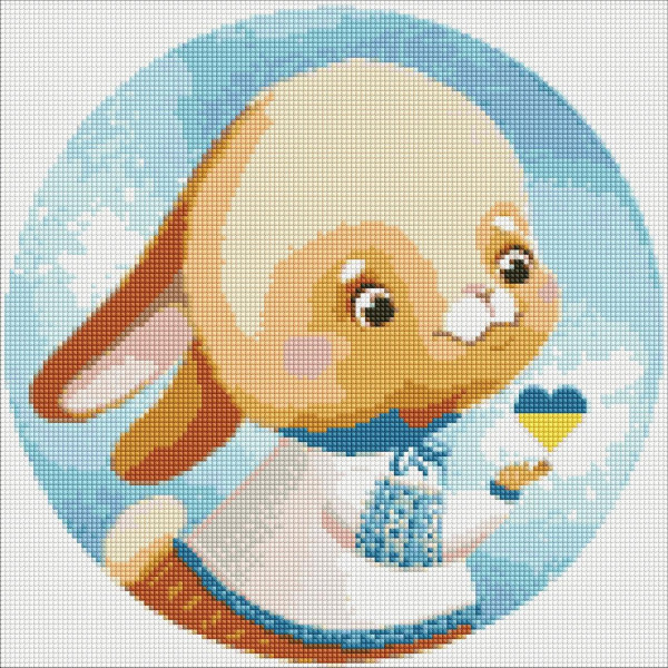 Алмазная мозаика/вышивка Зайчик 40x40 Ideyka